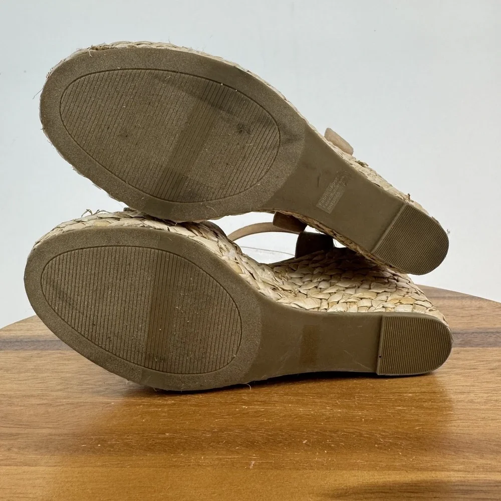 New Womens BP Ginny Brown Faux Suede Braided Espadrille Wedges Sandals Size 11 M
